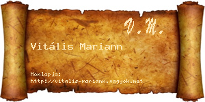 Vitális Mariann névjegykártya
