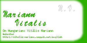 mariann vitalis business card