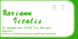 mariann vitalis business card